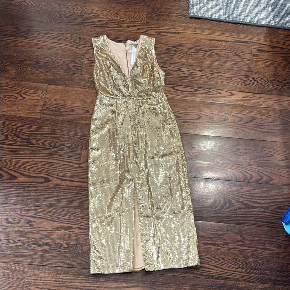 Alice + Olivia Gold Sequin Dress